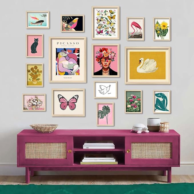 ANERZA 16 PCS Eclectic Wall Art Decor, Modern Maximalist Wall Prints - Image 5