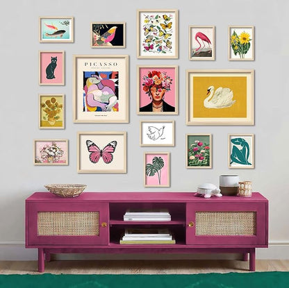 ANERZA 16 PCS Eclectic Wall Art Decor, Modern Maximalist Wall Prints - Image 5