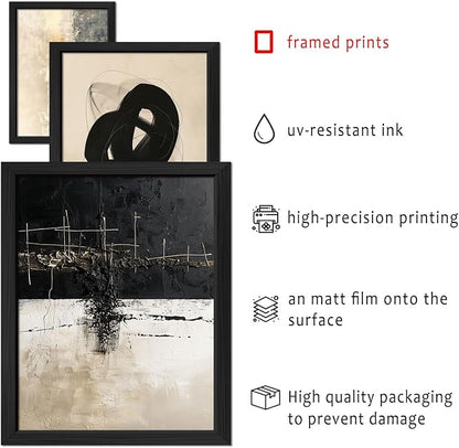 ANERZA 16 PCS Framed Black and White Abstract Wall Art Decor, Minimalist Wall - Image 3