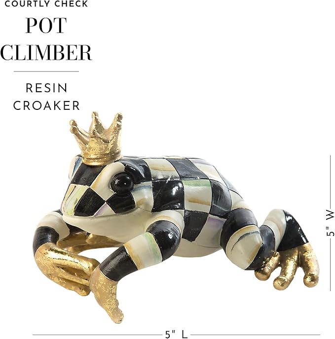 MACKENZIE-CHILDS Pot Climber, Decorative Flowerpot Hanger, Indoor and Outdoor Planter Hanging Decor, Pot Croaker