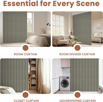 AJAZZ Blackout Accordion Door Curtain 98"x78" Grey - Image 8