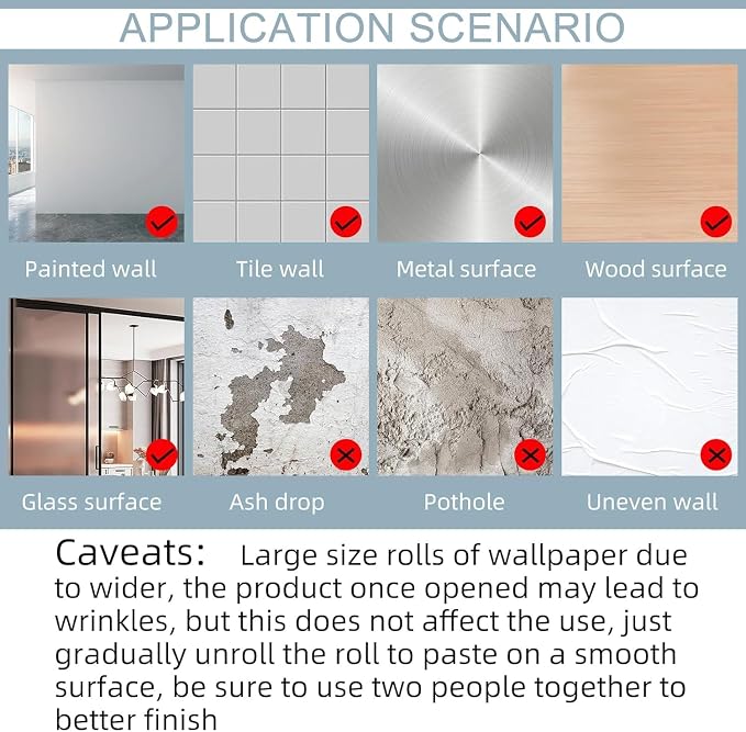 practicalWs Marble Wallpaper Granite White and Grey Paper Roll 23.6" x 118" - Image 5