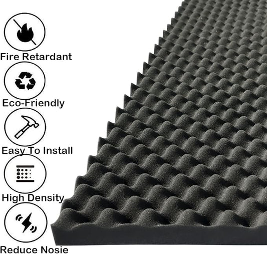 2 PCS Acoustic Panels, High Density Fireproof Noise Cancelling Foam Studio Foam - Image 2