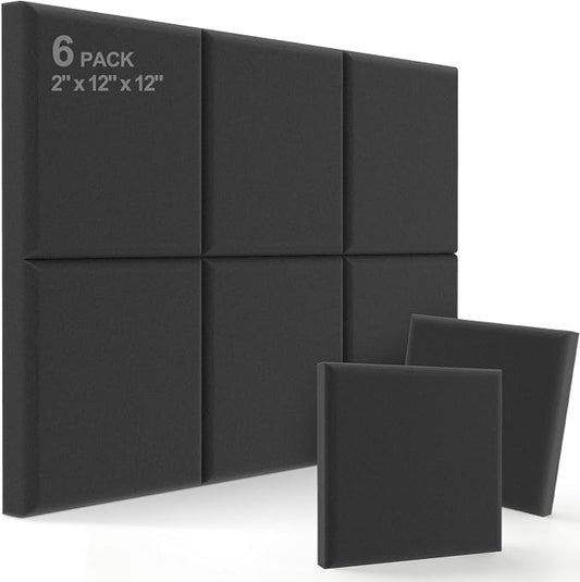JBER Acoustic Studio Foam, 6 Pack 2" X 12" X 12" Round C-Panel Sound Foam by JBER