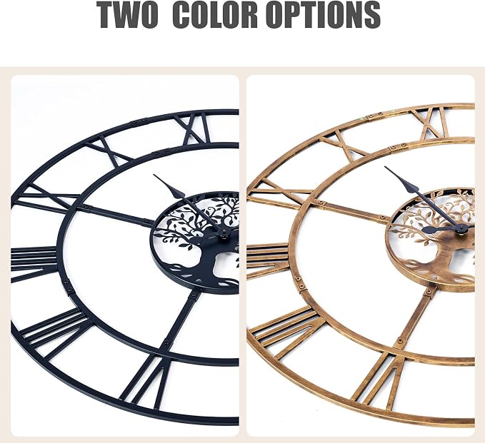 40 Inch Large Wall Clock for Living Room – Bronze Metal Clock - Image 7