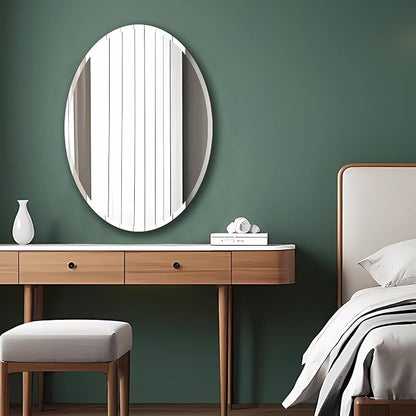 Frameless Oval Mirror, Bathroom Mirror - Image 4