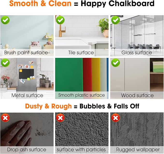 Chalkboard Wallpaper Peel and Stick, 17.5"x393.7" Blackboard Contact Paper Self - Image 8