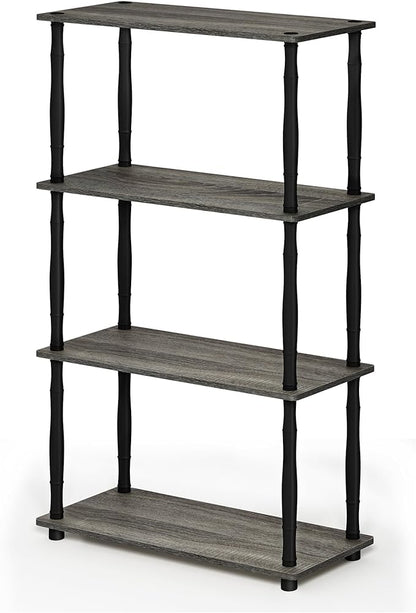 Furinno Turn-N-Tube 4-Tier Multipurpose Shelf Display Rack, Classic Tubes by Furinno-FitsYourSpaceFitsYourBudget
