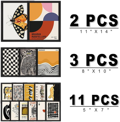 ANERZA 16 PCS Framed Eclectic Wall Art Decor, Modern Maximalist Wall Prints - Image 2
