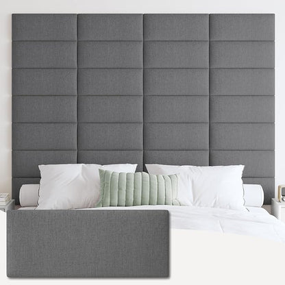 IFNOW Upholstered Wall Mounted Headboard, 3D Soundproof Wall Panels Peel and by IFNOW