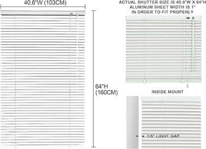 YIIBAII Mini Blinds Suitable for 41" W x 64" H Windows 1" Aluminum Horizontal - Image 6