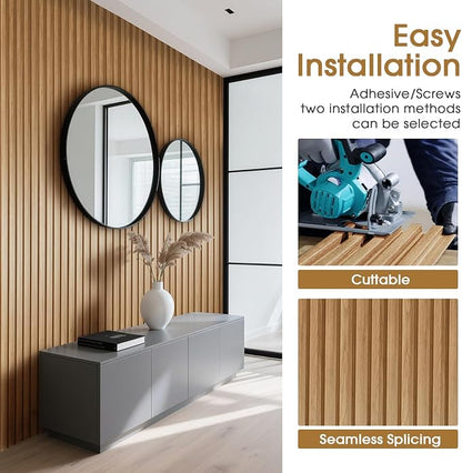 WPC Slat Wall Panels 16 Pack 48" x 6.6", Waterproof Fluted Wall Paneling - Image 4