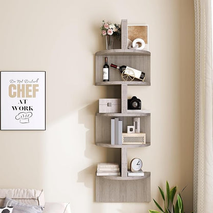 HOOBRO Corner Shelf Wall-Mounted, 5-Tier Corner Bookshelves - Image 2