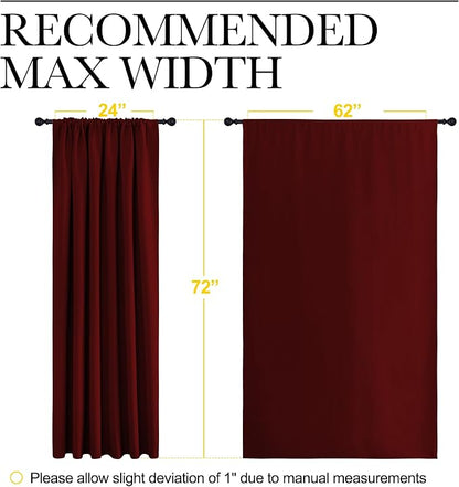 NICETOWN 2 Panels Blackout Curtains, Rod Pocket Window Curtains Room Darkning - Image 3