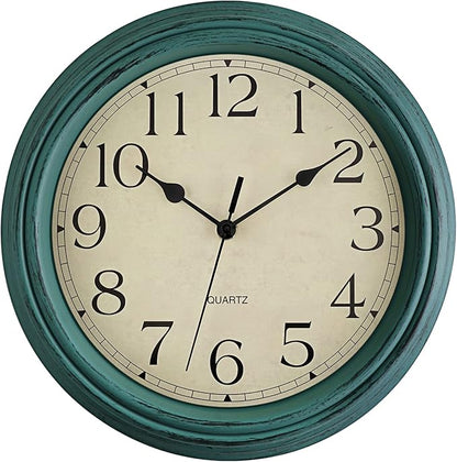 Foxtop Retro Silent Non-Ticking Round Classic Clock 12 Inch Quartz Decorative by Foxtop