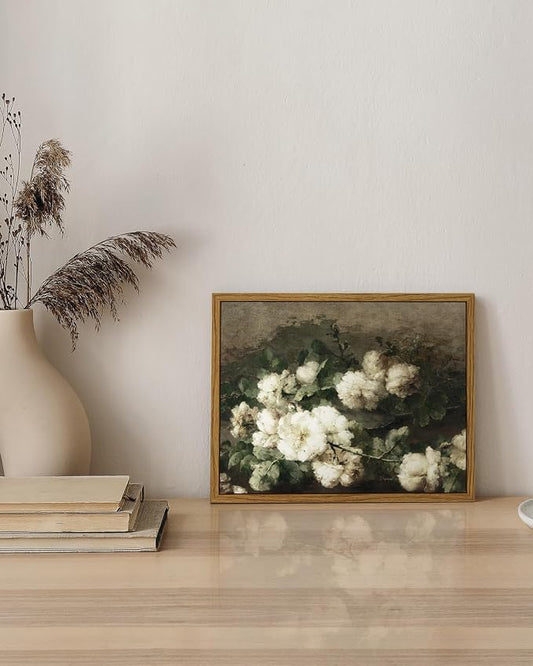 InSimSea Framed Canvas Wall Art Vintage Decor, Vintage Flower Pictures Decor - Image 2