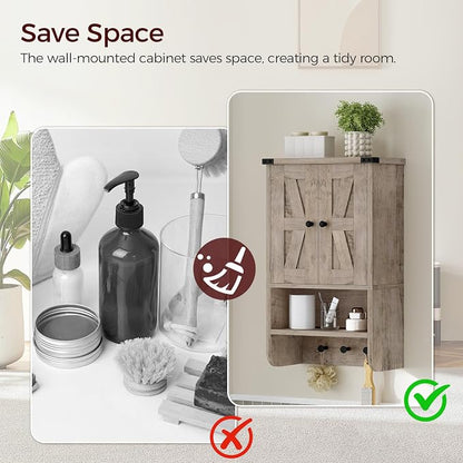 MAHANCRIS Bathroom Wall Cabinet, Farmhouse Medicine Cabinet - Image 7