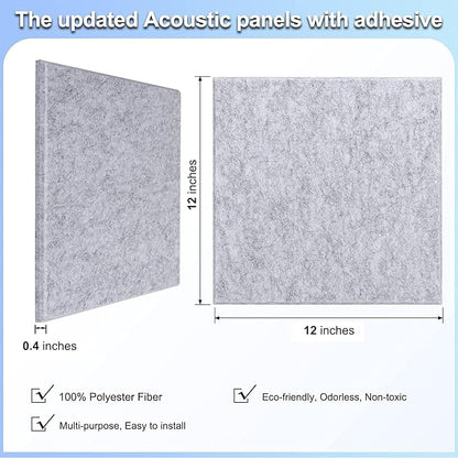 18 Pack Gray Acoustic Panels 12"X12"X 0.4" Soundproof Wall Panels Wall - Image 5