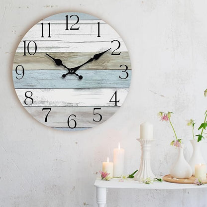 Wall Clock, 10 Inch Silent Non Ticking Wall Clocks Battery Operated, Rustic - Image 9
