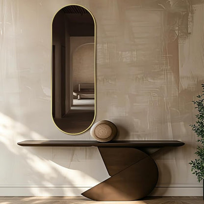 Oval Full Length Mirror, Ultra-Clear Explosion-Proof Dressing Mirror, Simple & by TheiaMo