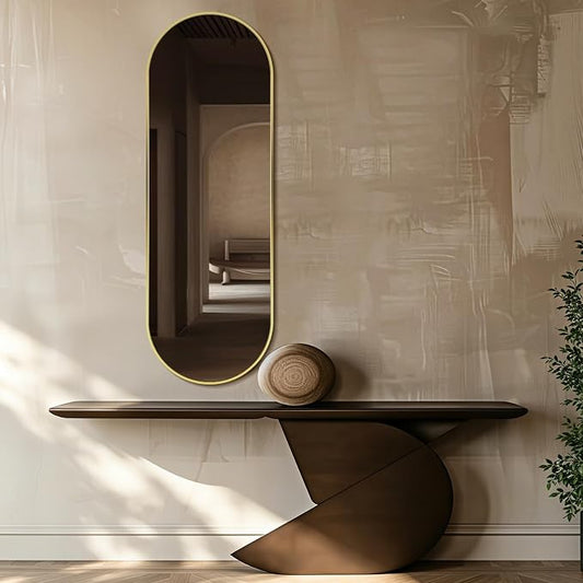 Oval Full Length Mirror, Ultra-Clear Explosion-Proof Dressing Mirror, Simple & by TheiaMo