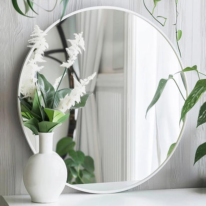 Sunniry White Circle Mirror, Round Mirror 20 inch, Circle Mirrors by Sunniry