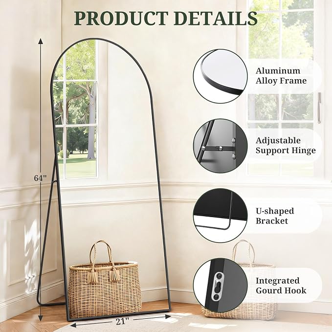 Mirror Full Length 64"x21" Full Body Floor Mirror - Image 4