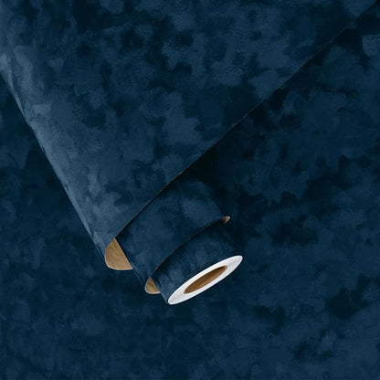 Wallercity Blue Velvet Wallpaper Textured Vitnage Peel and Stick Wallpaper by Wallercity