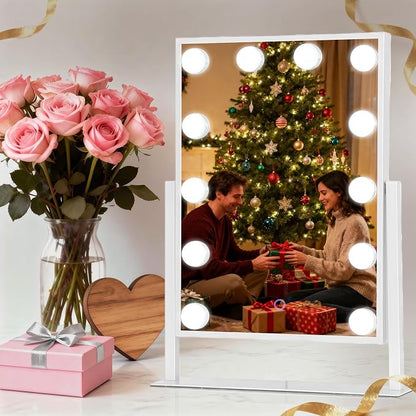 Hollywood Vanity Mirror with Lights 14" x 19", 10x Magnifying, 12 LED Bulbs - Image 8