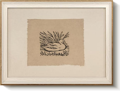 VIYYIEA Framed Wall Art for Living Room, Vintage Duck Sketch Canvas Prints by VIYYIEAART
