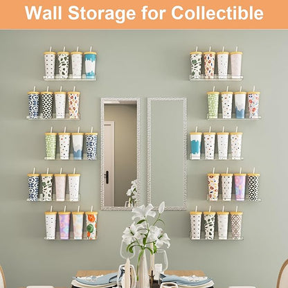 upsimples 12 Pack Acrylic Shelves Wall Organizer and Storage, Toy Cars - Image 7