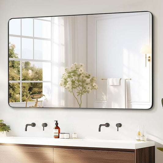 Delma Black Framed Bathroom Vanity Mirror by Delma