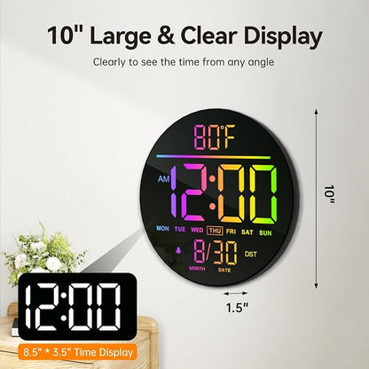 JALL 10" Large Digital Wall Clock - Image 9