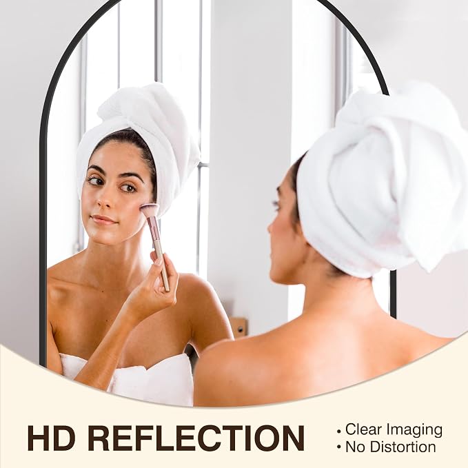 FICTOR Bathroom Mirror for Wall, Arched Vanity Bathroom Mirror for Over Sink - Image 3