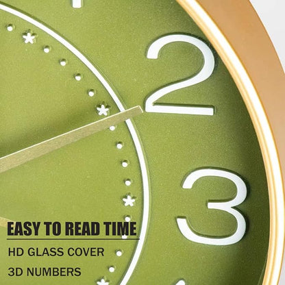 HZDHCLH Modern Wall Clocks Battery Operated, 10 inch Olive Green Clock - Image 4