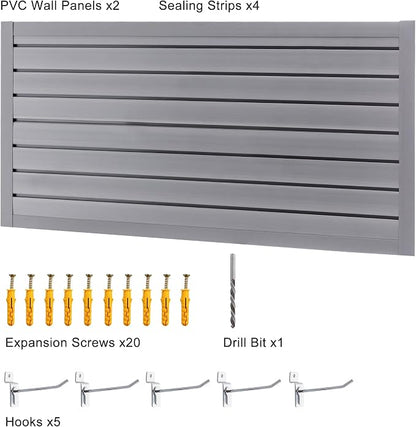 Slatwall Panel 4x2FT PVC Slat Wall Panels Garage Slat Wall Organizer Heavy Duty - Image 8