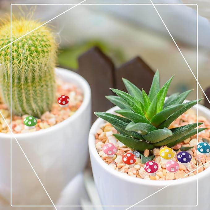 160 Pcs Tiny Mushrooms Mini Figurines Miniature Cute Colorful Mushroom Figurines Indoor Outdoor Mushroom Statue Decor Mushroom Decoration for Garden Landscape Bonsai Craft Ornament(Mixed Color,M)