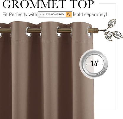 RYB HOME Blackout Curtains Soundproof Energy Saving Insulating Privacy Room - Image 2