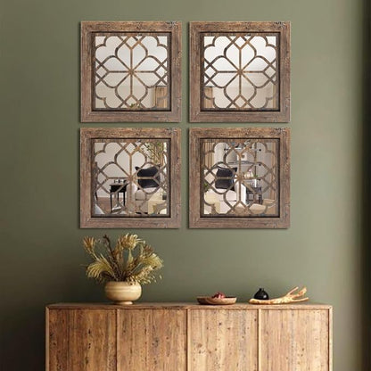 Set of 4 Boho Wall Mirrors - Image 5