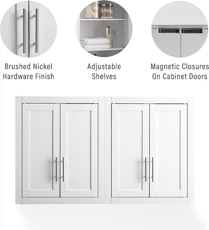 Crosley Furniture Savannah 2-Piece Wall Storage Cabinet, Cabinets - Image 6