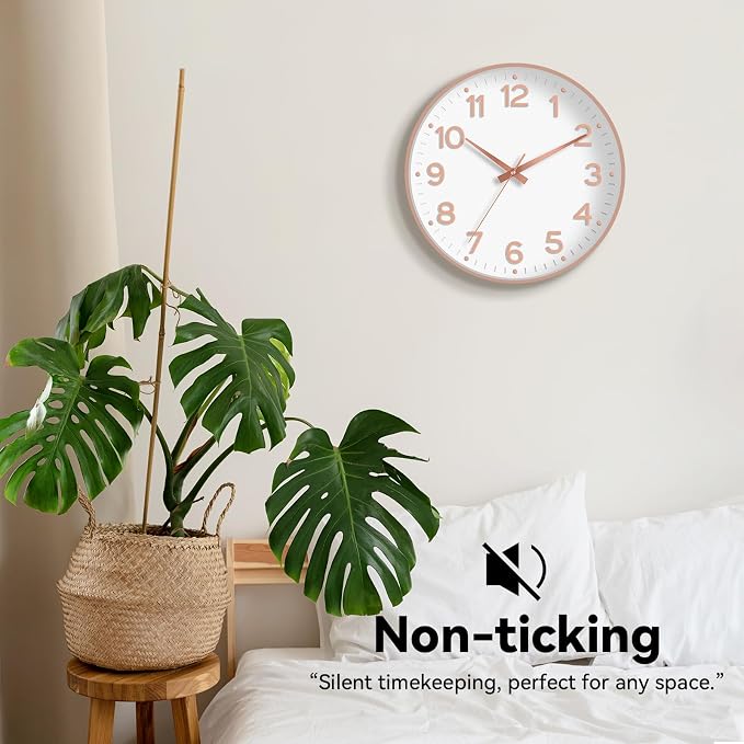 Roymnie Wall Clock 10 Inch Silent Wall Clocks Battery Operated-Modern Non - Image 5