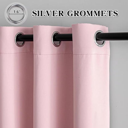 IGEMAEVE Blush Pink Curtains 108 Inch Length 2 Panels Set, Light Filtering - Image 3