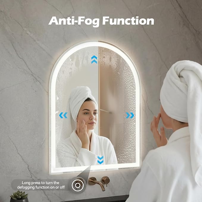 DUMOS 20"×28" LED Bathroom Mirror - Image 4