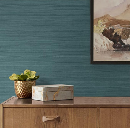 NextWall Faux Grasscloth Paintable Peel and Stick Wallpaper - Image 4