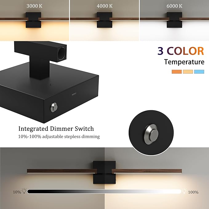 Rayogale 36 Inch Rechargeable Battery Operated Wall Sconce Set Two, 8000mAh - Image 2
