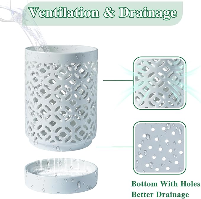 Orchid Pot 4 Inch, Orchid Pots with Holes & Saucers for Repotting, Breathable Slotted Orchid Pots Flower Plant Nursery Pot White