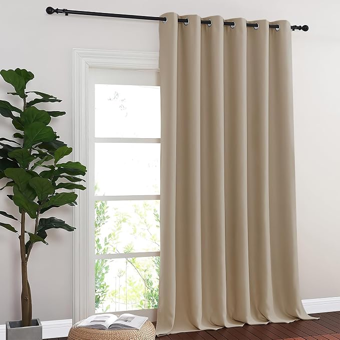 NICETOWN Room Divider Curtain 132 Inches Long, Wide Blackout Sliding Door by NICETOWN