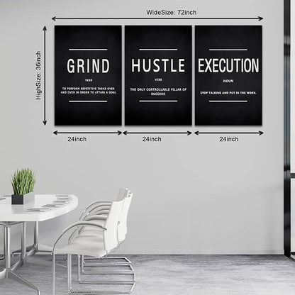 Large Office Painting, Grind Hustle Execution Motivational Poster Entrepreneur - Image 6