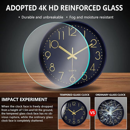 Wall Clock, Silent Wall Clocks Battery Operated 10 Inch- Modern Non Ticking - Image 5