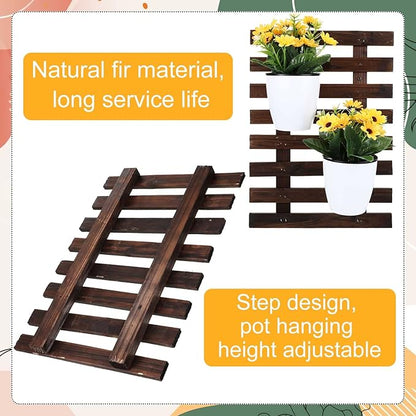 Weysat 4 Pcs Wall Planter Wooden Orchid Hanging Planter - Image 4